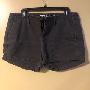 Old Navy Cotton Solid Black Casual Boyfriend Jean Shorts Size 6 Regular